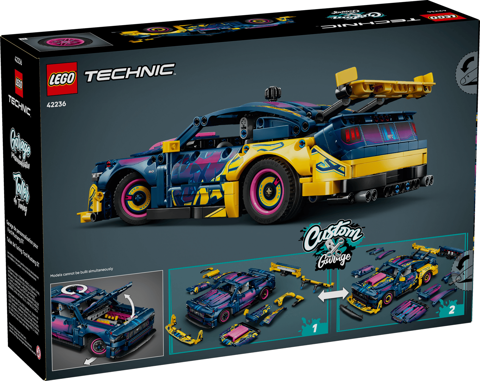 LEGO Technic 42236 Custom Garage Ford Mustang GT with swappable bodywork panels