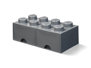 Brique 8 tenons avec tiroirs – gris foncé