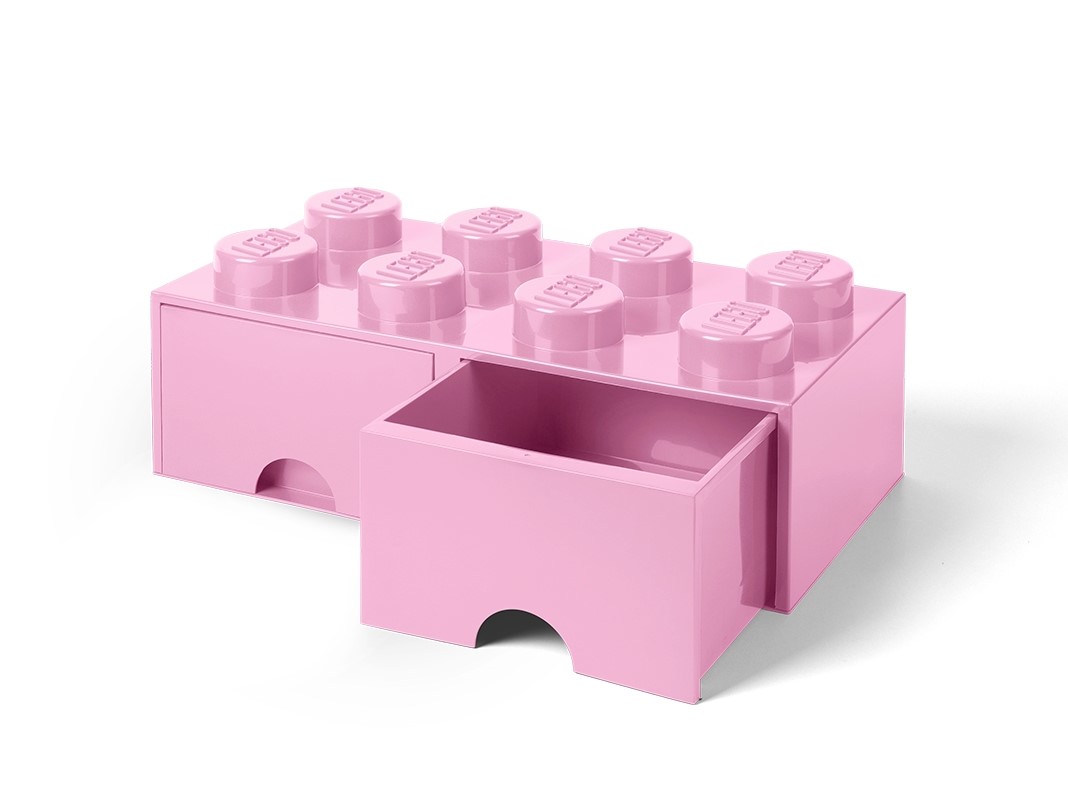 pink lego storage brick