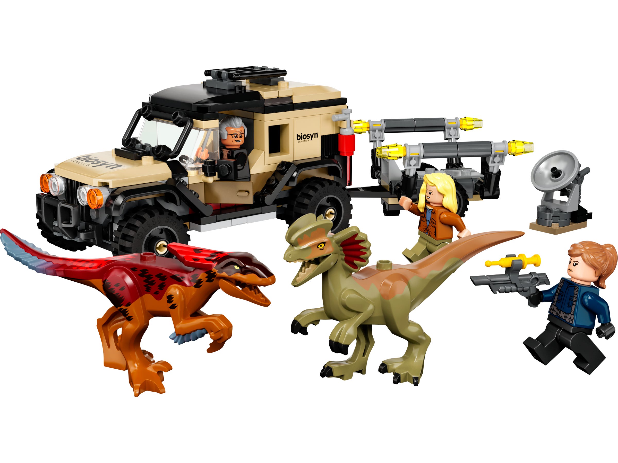 Image of 76951 Jurassic World Pyroraptor & Dilophosaurus Transport, Konstruktionsspielzeug