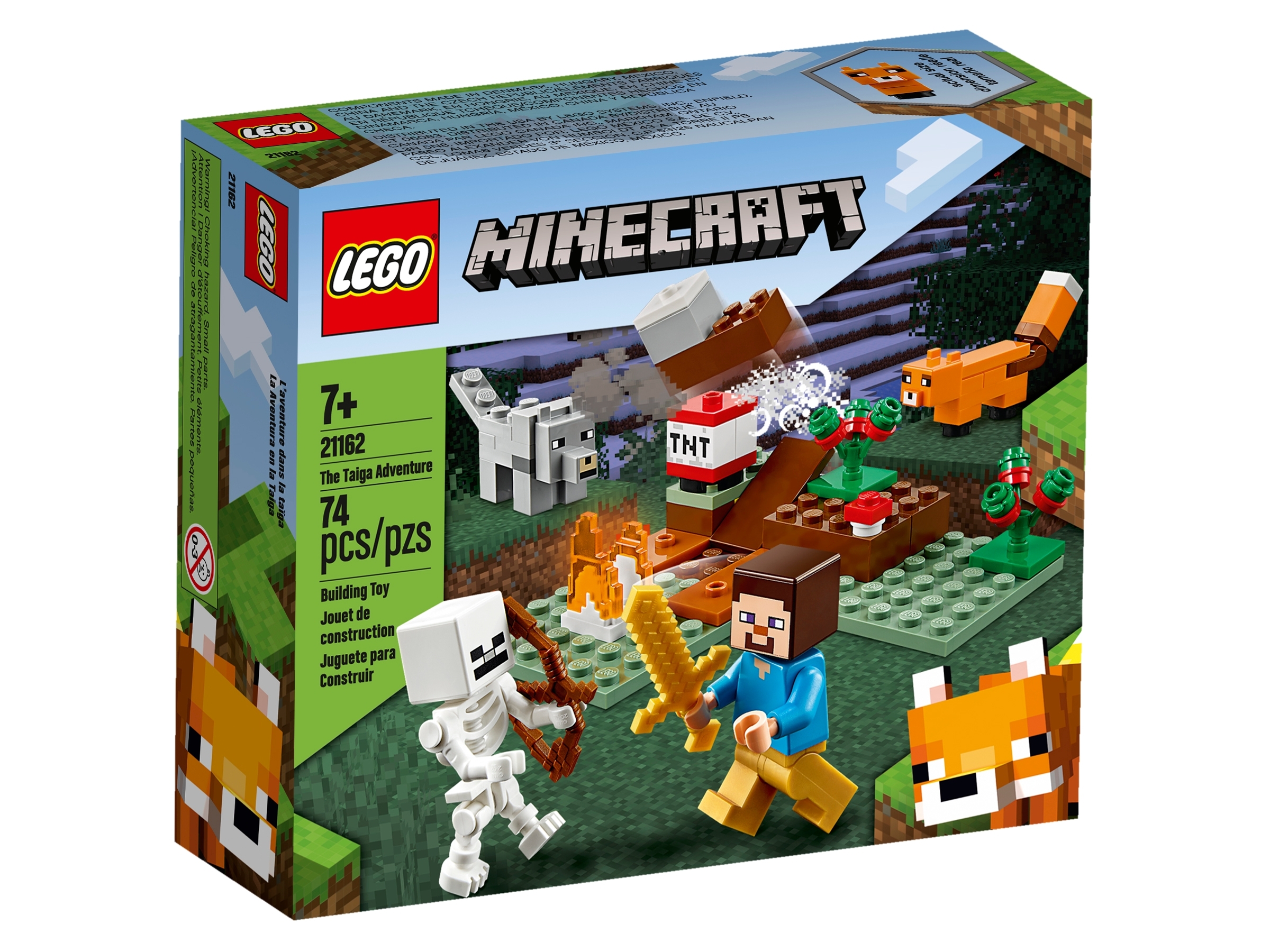New 2020 LEGO Minecraft The Taiga Adventure 21162 Brick Building Toy for Kids Who Love Minecraft and Imaginative Play 74 Pieces 