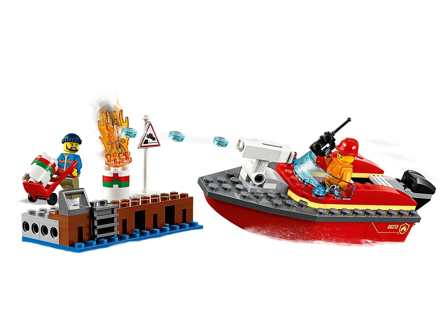 LEGO City Fire Dock Side Fire 60213 Fireboat Rescue Ship *BRAND NEW* Water Canon 
