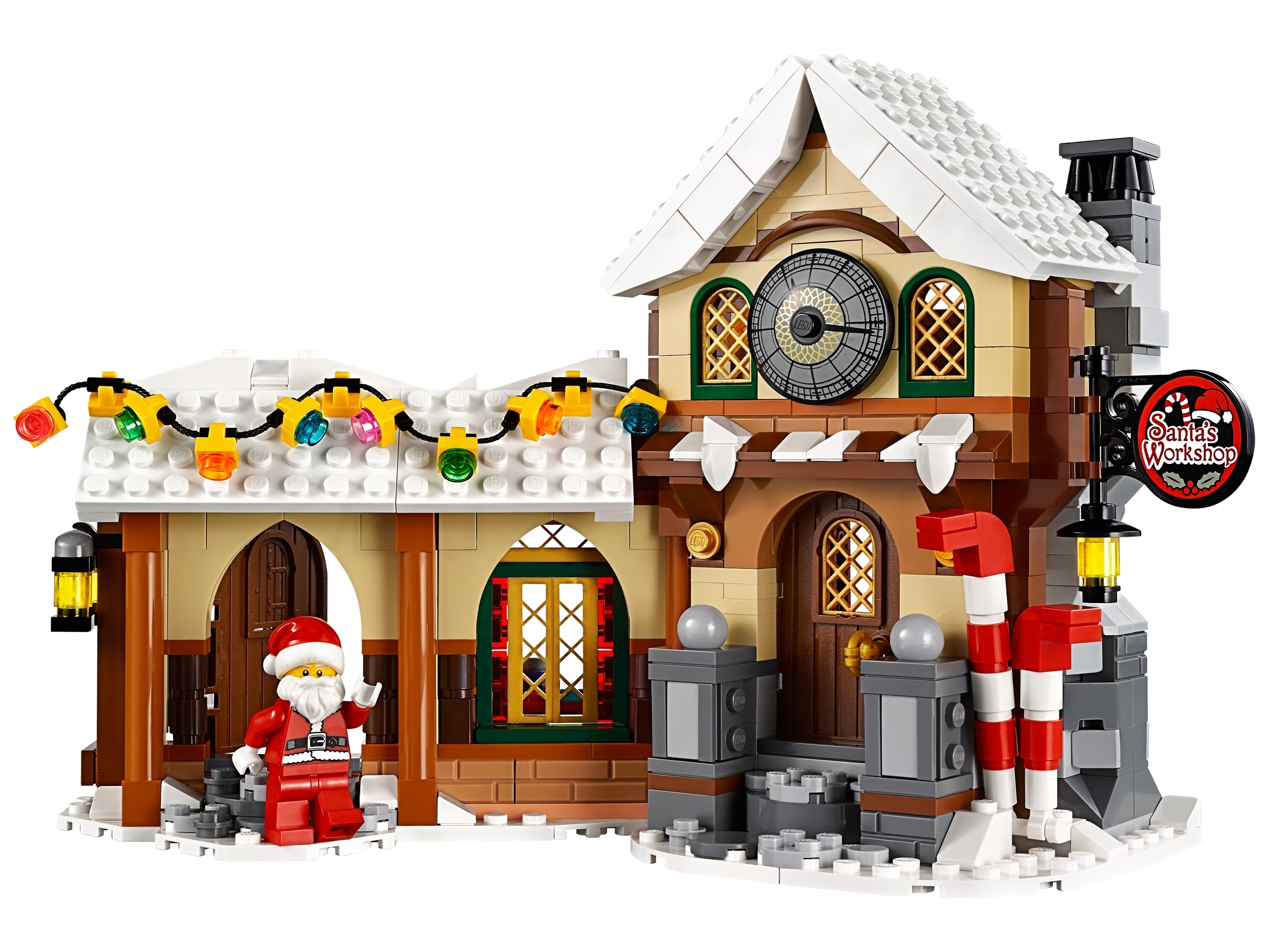 with Sleigh & Four Reindeer 10245 NO Box LEGO Holiday Minifigure Santa Claus 