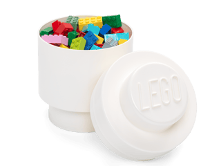 1-Stud Round Storage Brick – White