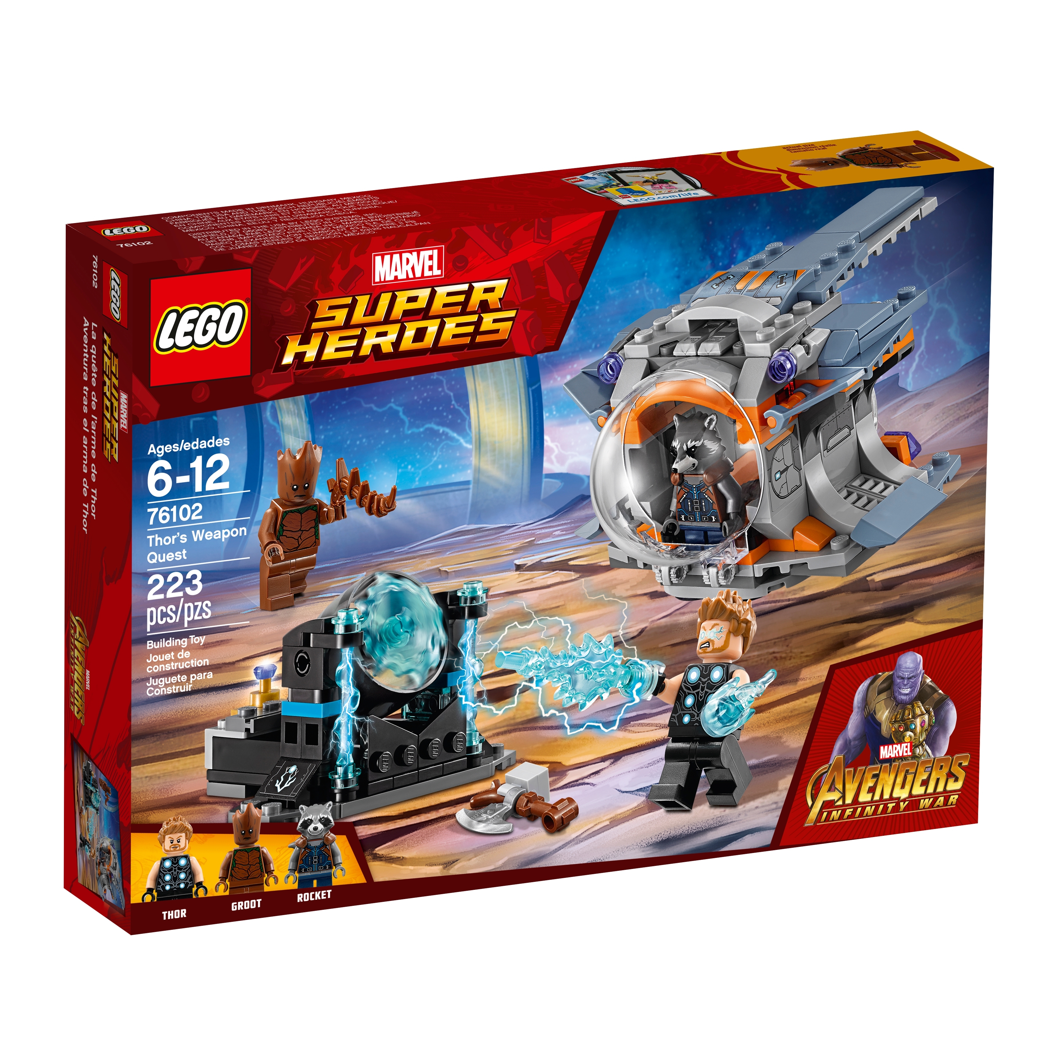 Lego Marvel Super Heroes 76102 Thor's Weapon Quest 223pcs Sealed 2018 Avengers 