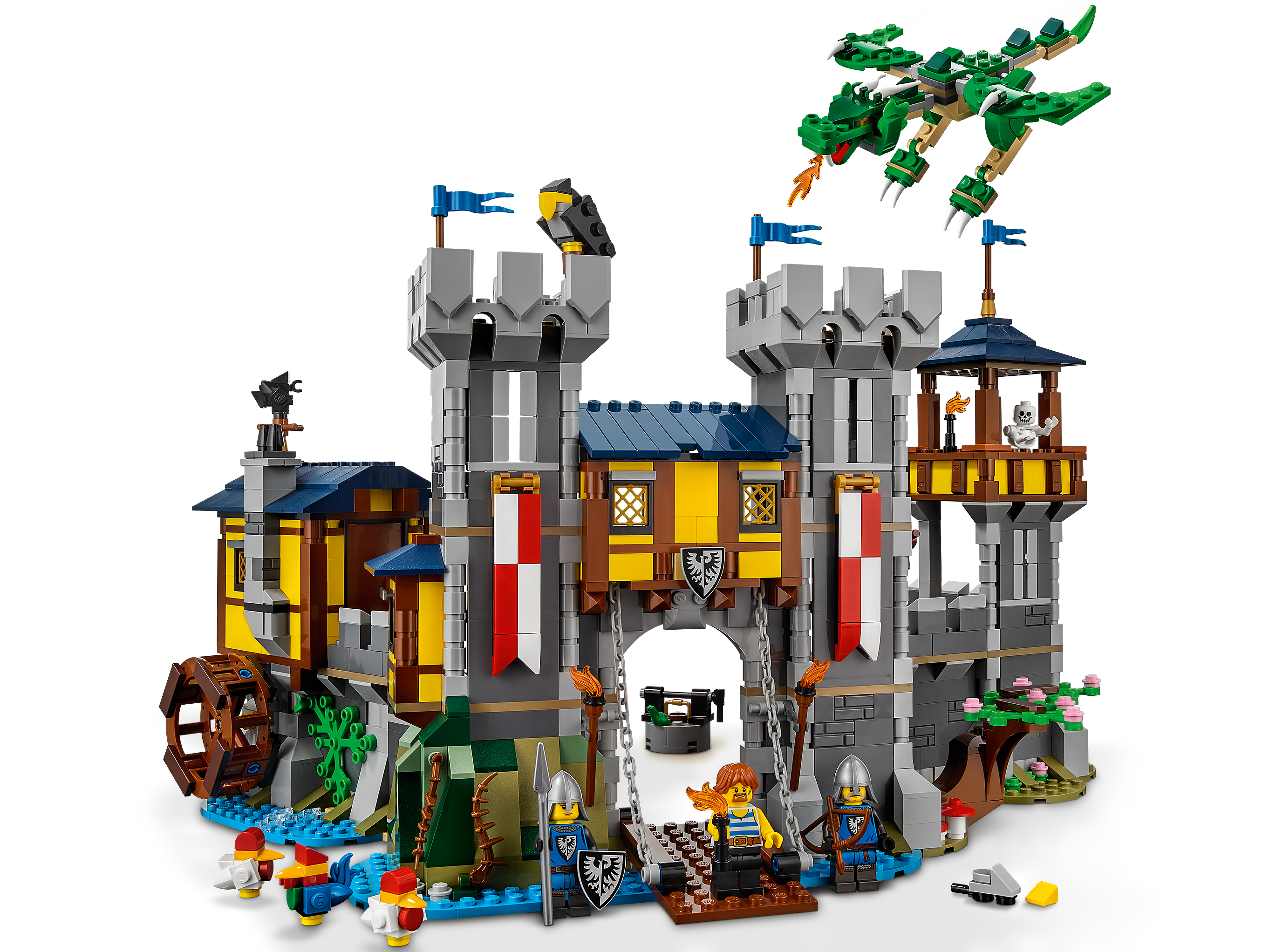 3 Lego Ritter 1 König mit Krone 