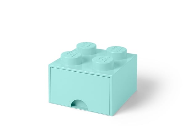 LEGO 5005714 Brique bleu clair aqua de rangement LEGO® à tiroir et à 4 tenons — visuel 2 sur 5