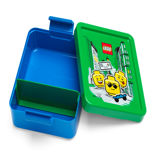 Lego Storage Lunchbox/Water Bottle - Iconic Boy - Green/Blue