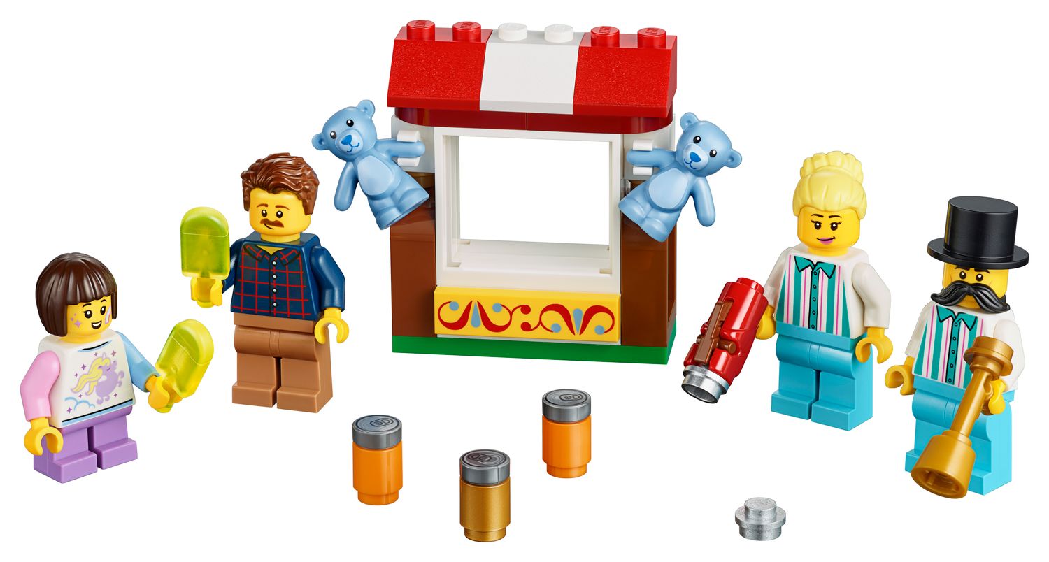 Zestaw akcesoriów i minifigurek z lunaparku