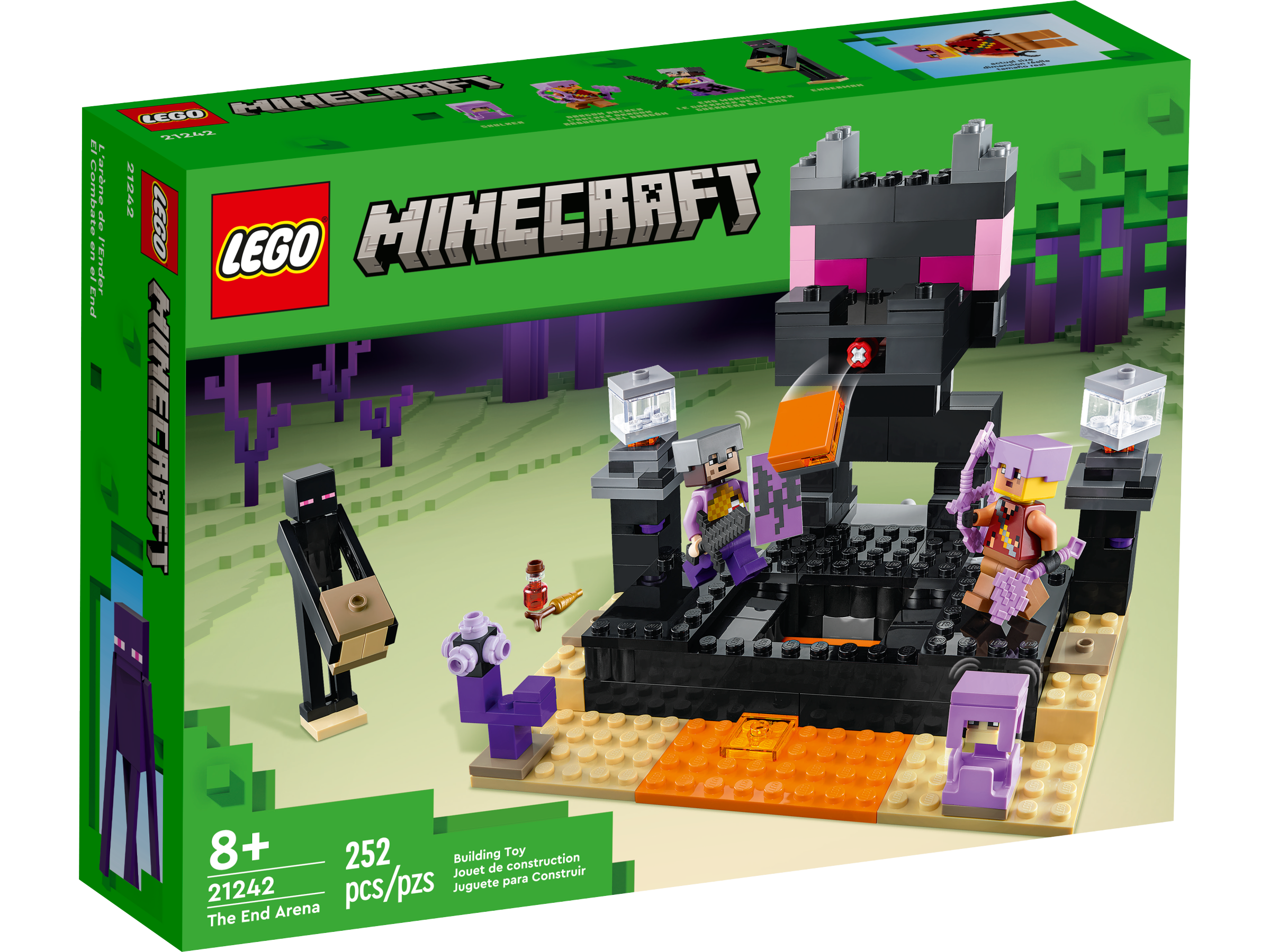 LEGO Minecraft The End Arena, Ender Dragon Battle Set 21242, Multiplayer  Set Includes Mobs, Shulker and Enderman, Minecraft Gift and Educational  Holiday Toy for Kids, Boys and Girls 