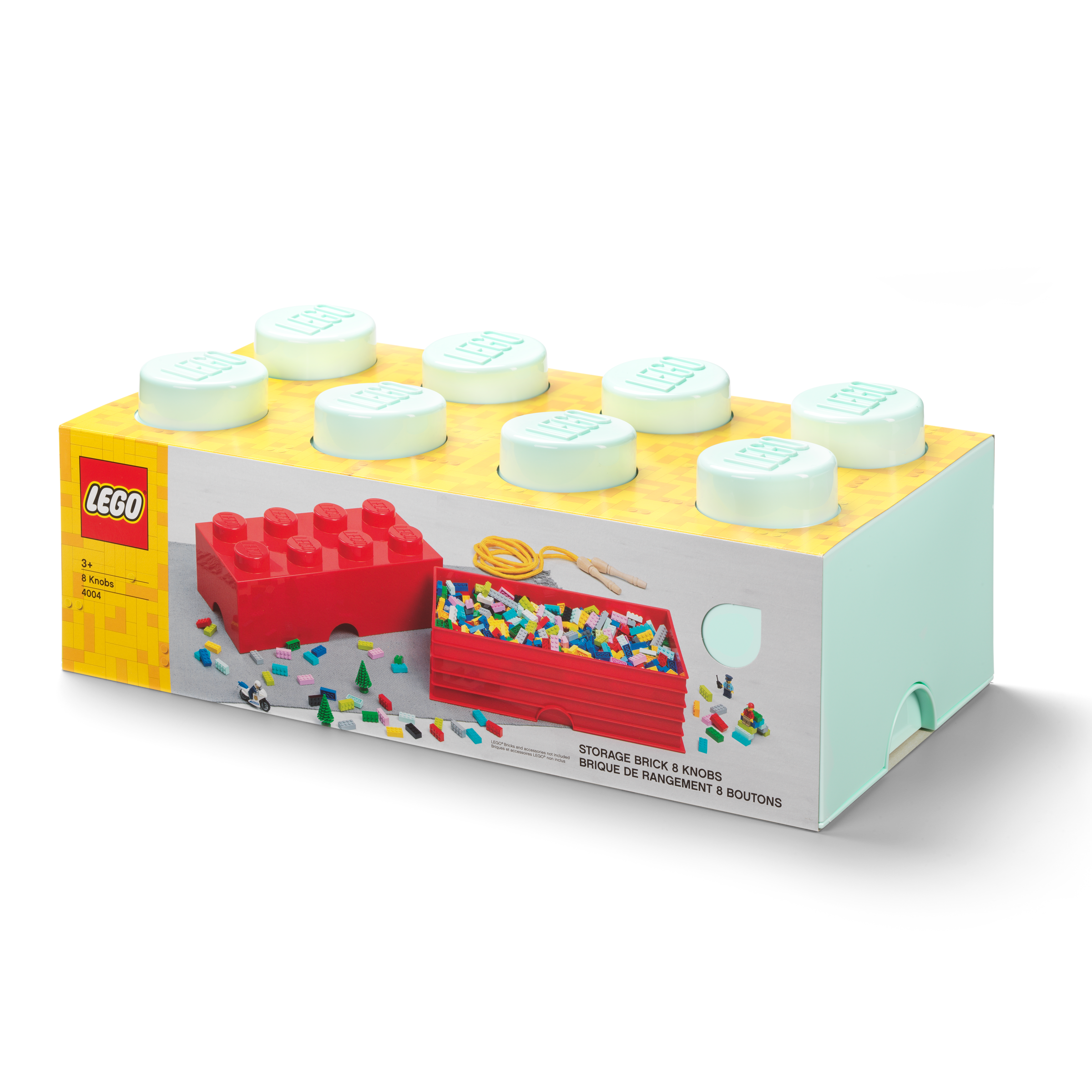 LEGO® 8-Stud Storage Brick – Aqua Blue
