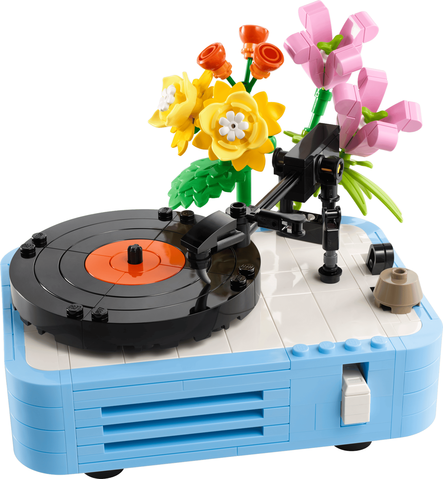 Platine Vinyle LEGO avec Fleurs