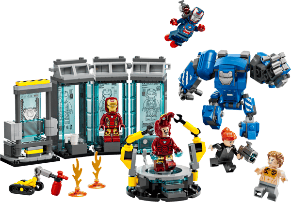 LEGO 76315 Le laboratoire d’Iron Man : la salle des armures