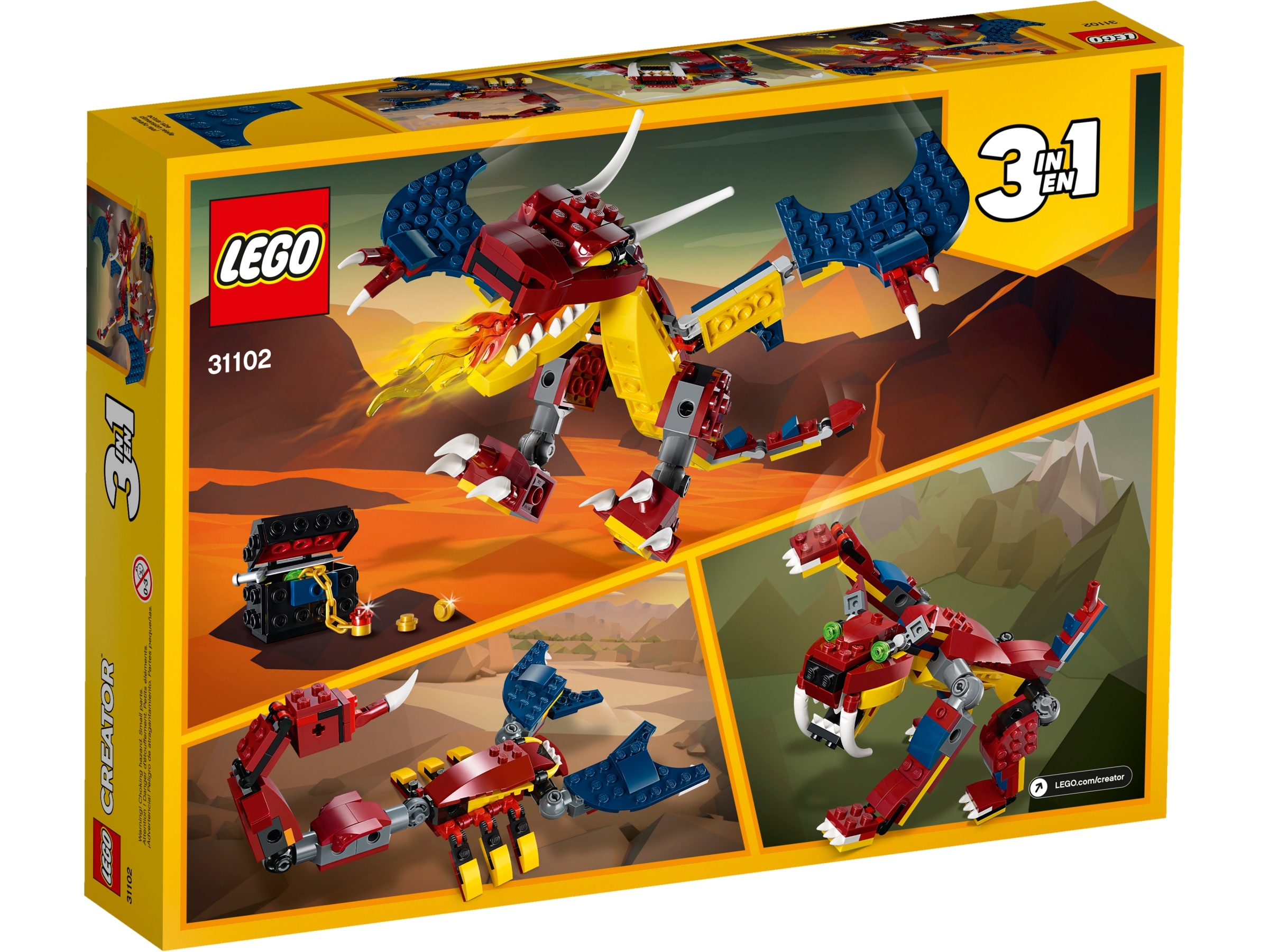 LEGO® Creator Fire Dragon Building Play Set 31102 NEW NIB 