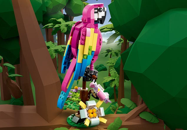 LEGO Creator Le perroquet exotique rose 31144 (253 pièces) Ensemble de jeu  de construction Comprend 253 pièces, 7+ ans 