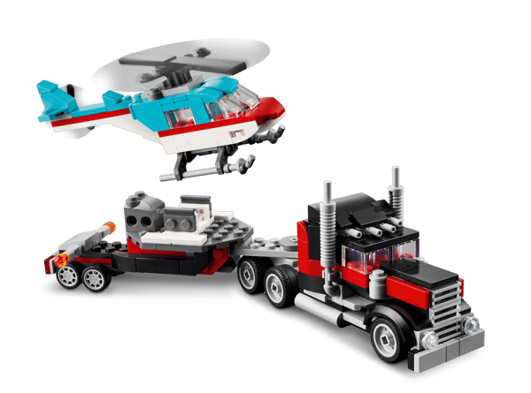 LEGO 31146 Le camion remorque avec hélicoptère — visuel 3 sur 8