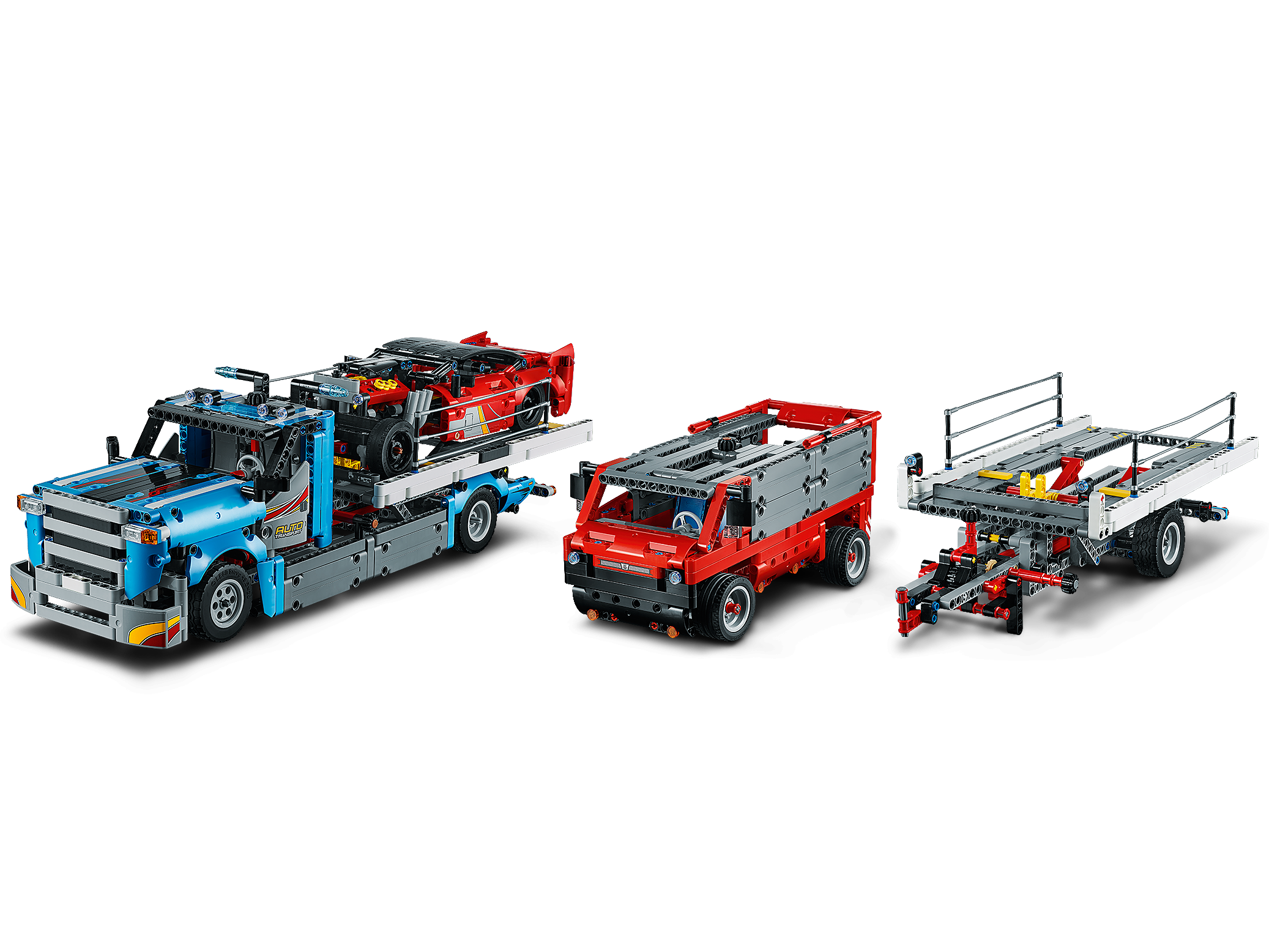 42093 42091 42090 LEGO Technic 42098 Autotransporter VOLL mit 4 Autos beladen 