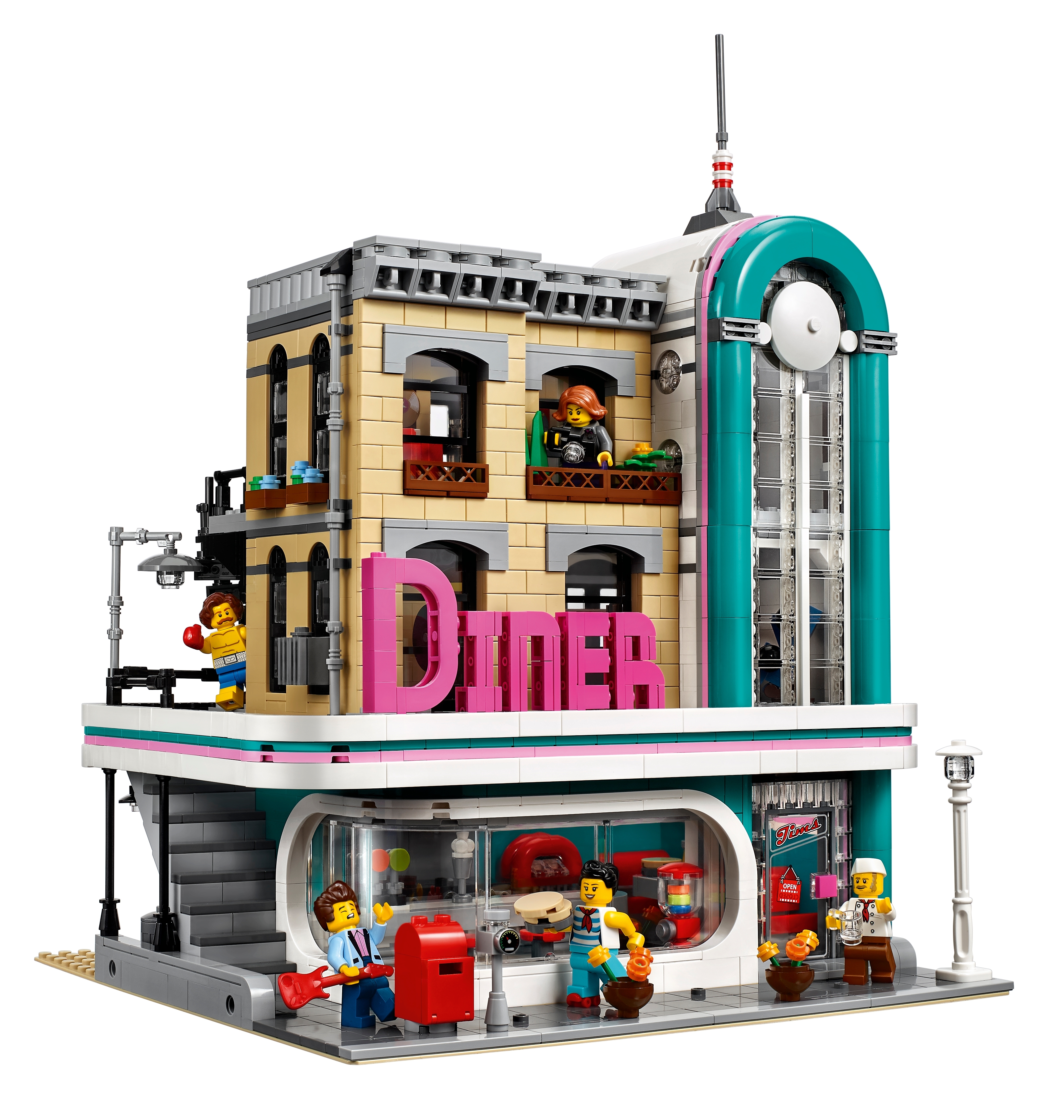 Lego 10260 Creator Downtown Diner Expert 2480 Pieces 6 Minifigures City Building 