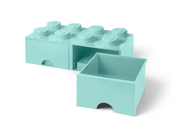 LEGO 5006182 Brique 8 tenons avec tiroirs – bleu turquoise — visuel 4 sur 6