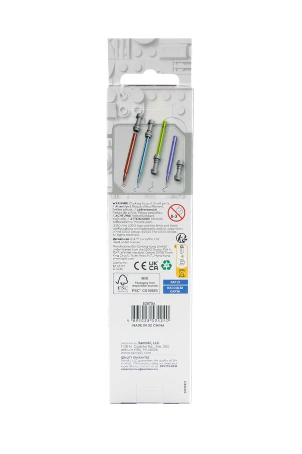 LEGO 5008814 Stylos à encre gel Sabres laser – Lot de 4 — visuel 3 sur 3