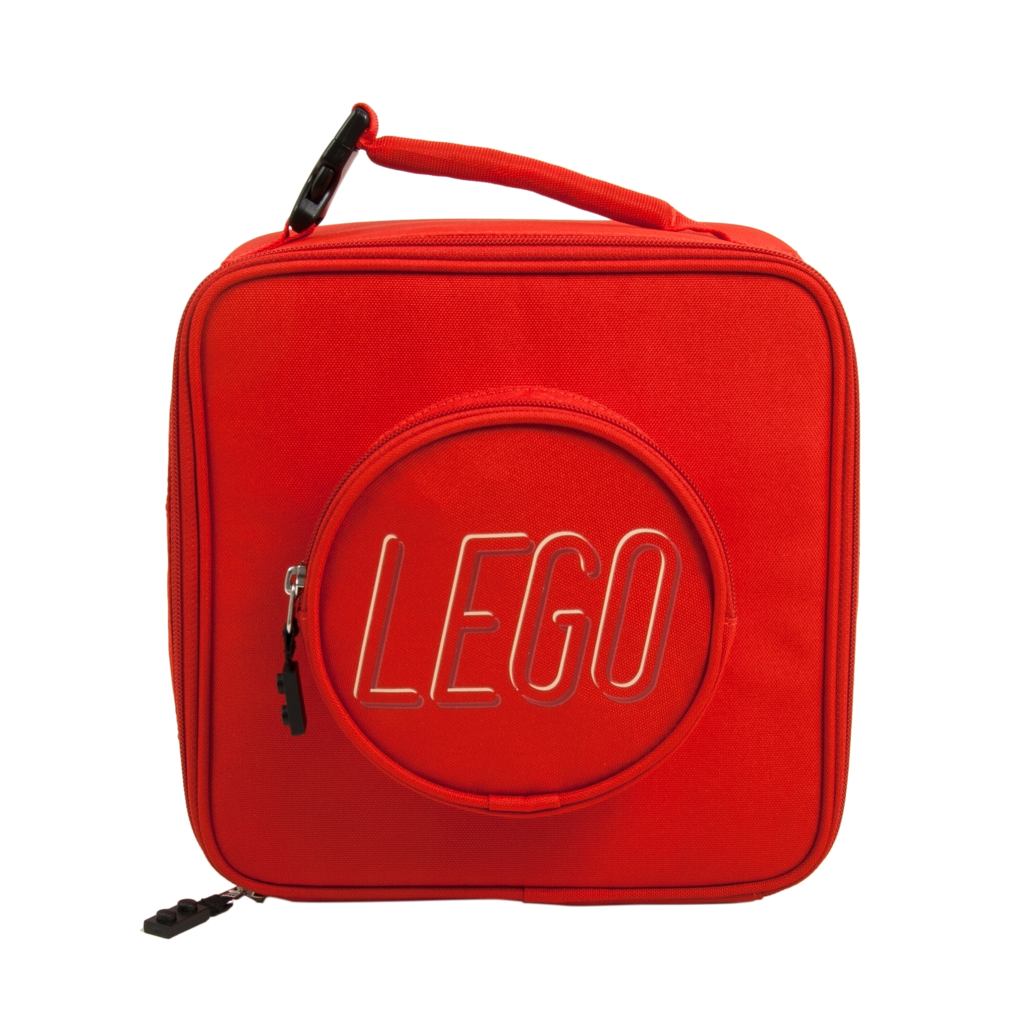 New! lunch box with handle Lego minfigure Black storage case 4024 bricks 