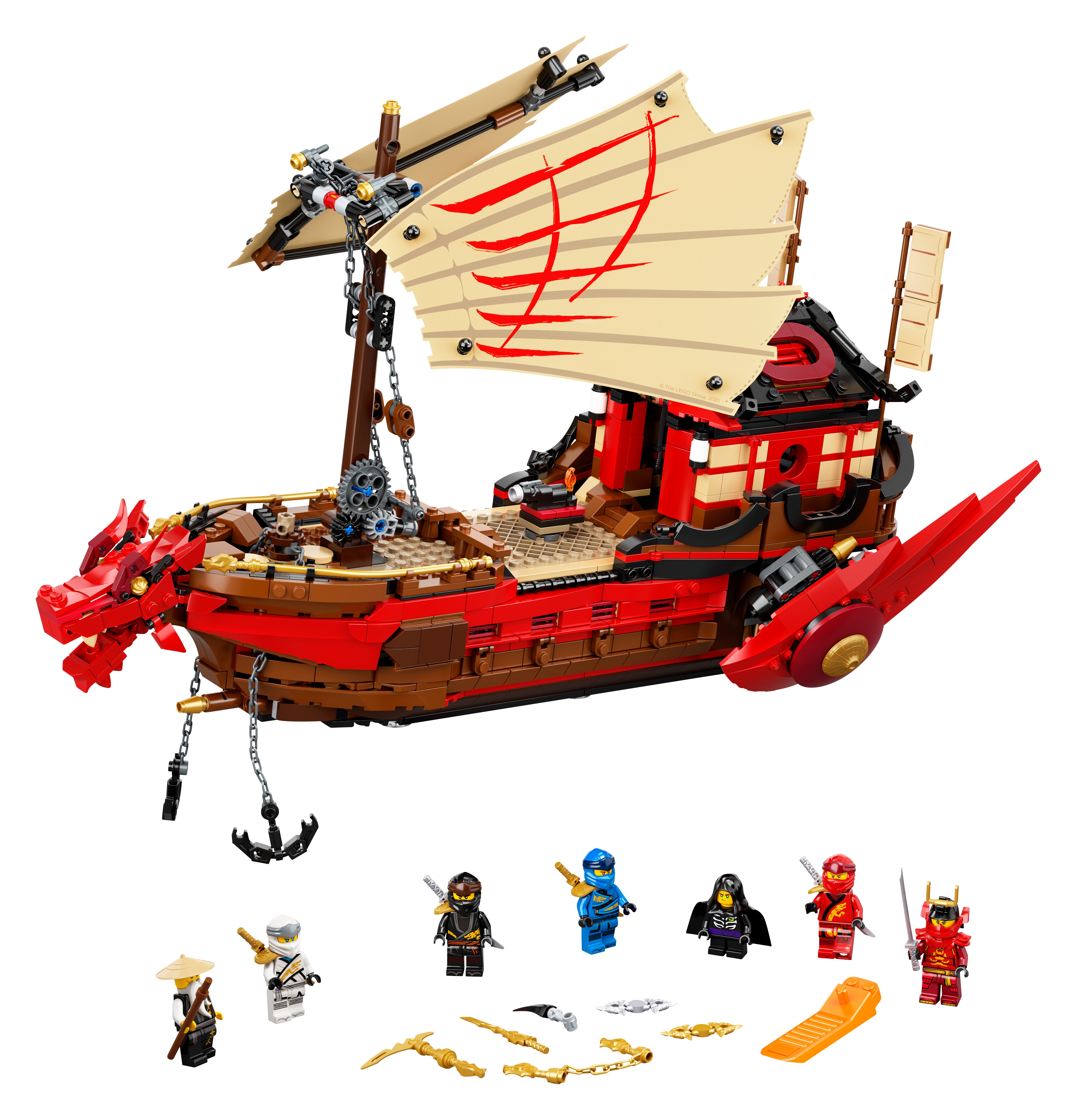 LEGO® Ninjago® Drachen Tempel Flugsegler Schiff Mech Maske Gold Figur Titan Neu 