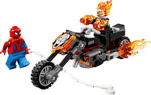Spider-Man et sa moto contre Ghost Rider