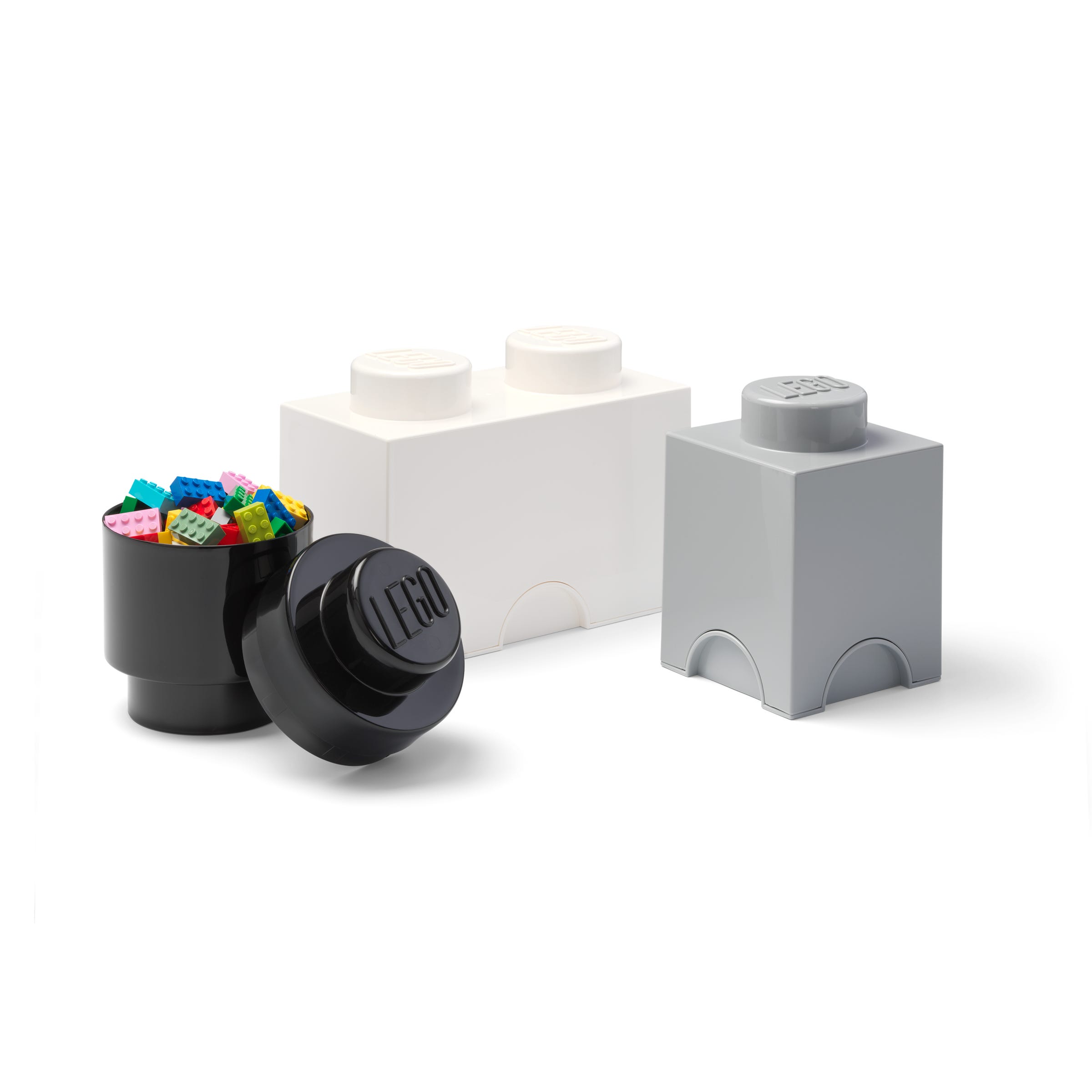 Storage Brick Multi-Pack 3 Pcs Black/Gray/White Pull Top