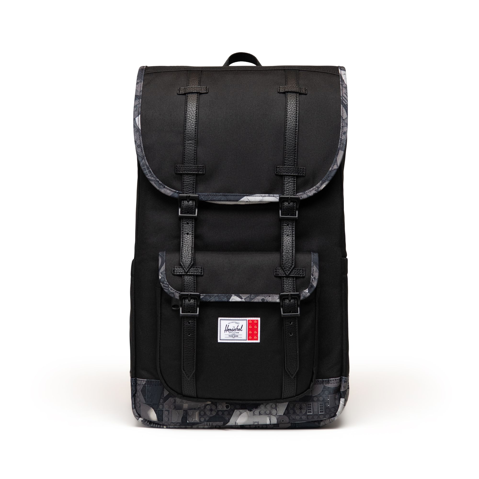 Herschel Little America-rygsæk - sort/Abstrakte sorte klodser