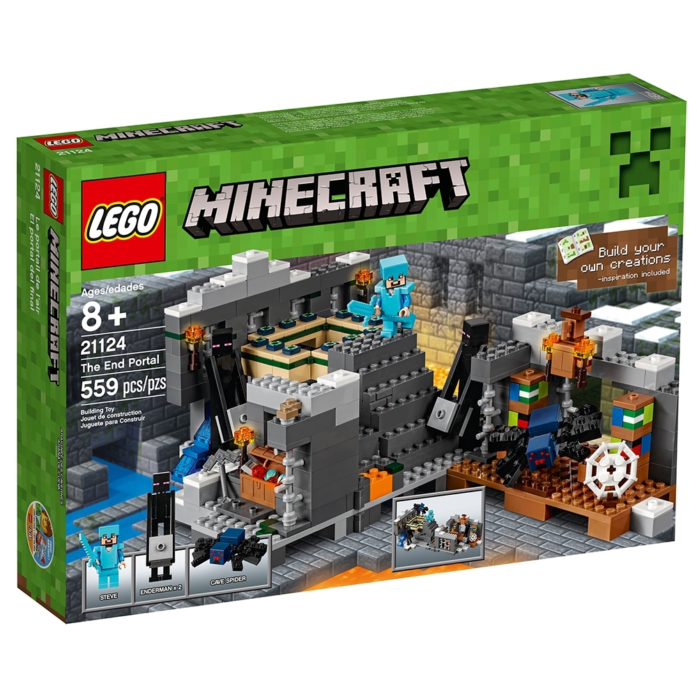 21124 BRAND NEW & RARE LEGO MINECRAFT ENDERMAN WITH STONE BLOCK