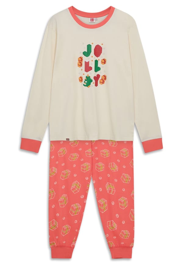 Julepyjamas til voksne - råhvid
