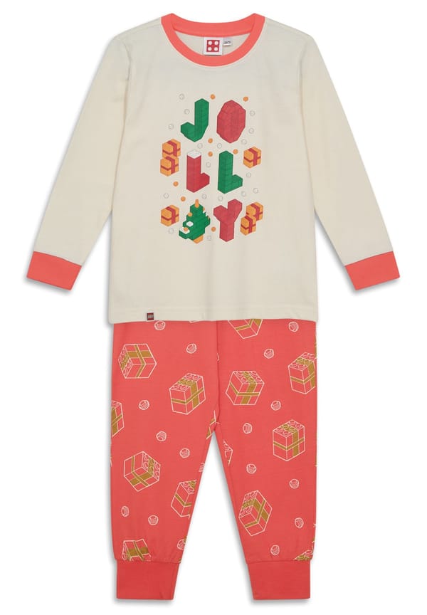 Julepyjamas til børn - råhvid