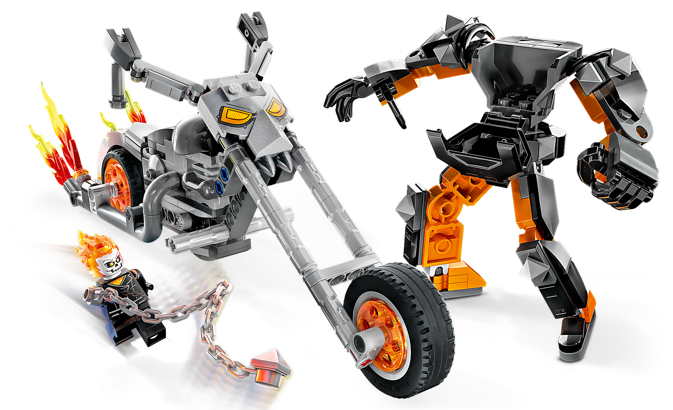 Lego Marvel Motoqueiro Fantasma Robô e Moto 76245