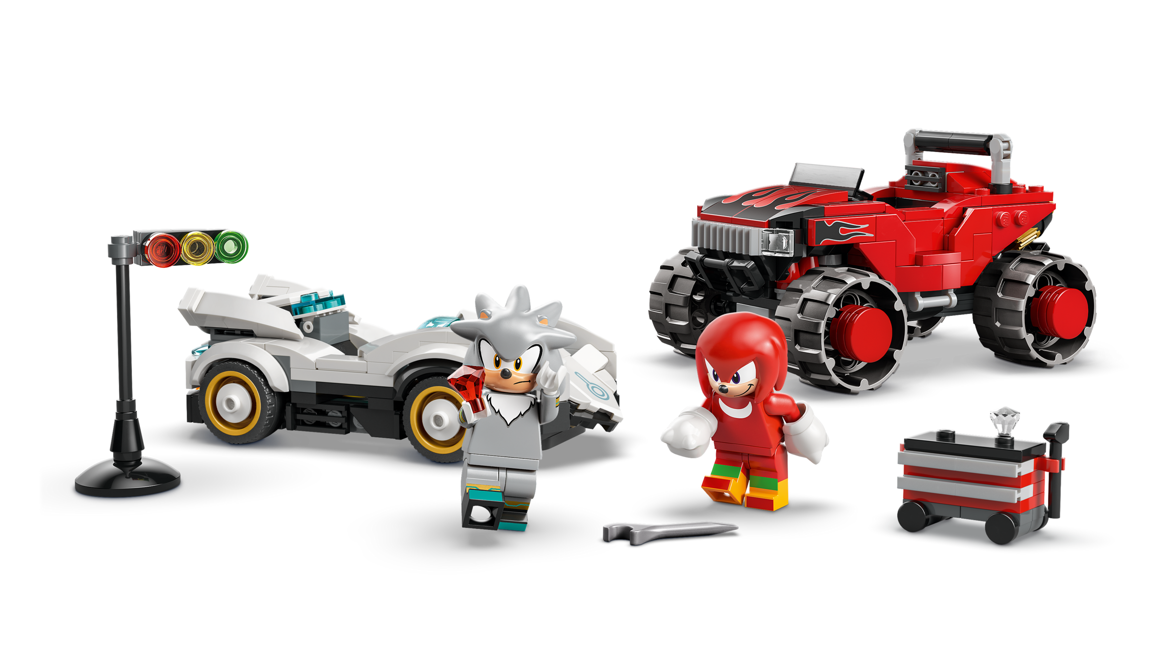 Silver's Car vs. Knuckles' Monster Truck 77118 | LEGO® Sonic the