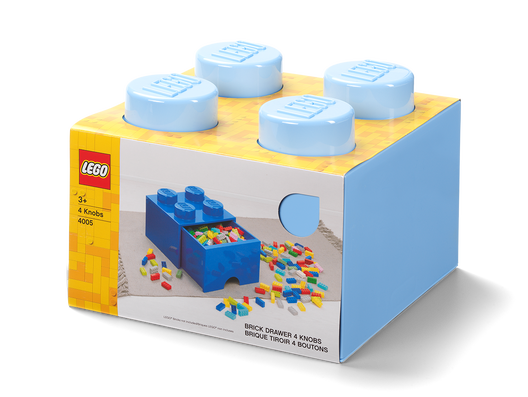 LEGO 5006181 - 4-knops opbevaringsklods med skuffe – lyseblå