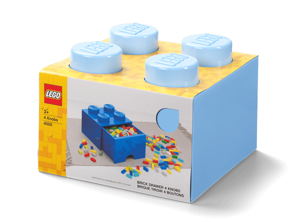 LEGO 5006181 La brique 4 tenons avec tiroir – bleu clair — visuel 2 sur 4