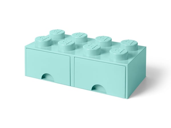 LEGO 5006182 Brique 8 tenons avec tiroirs – bleu turquoise — visuel 3 sur 6