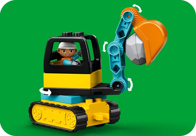 Transportere Byen Passende Lastbil og gravemaskine på larvefødder 10931 | DUPLO® | Officiel LEGO® Shop  DK