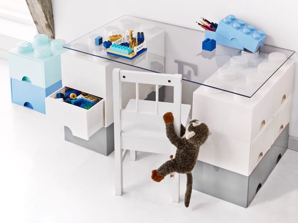 4-Stud Brick Drawer – White - Image 4