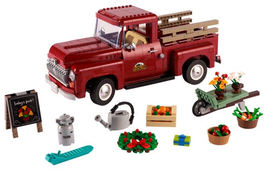 Lego system truck medium hoop earrings