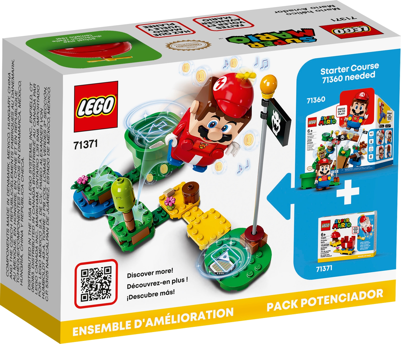 LEGO Lot Of 4 Sets 71370 71371 71372 71373 Super Mario Cat Propeller Fire Build