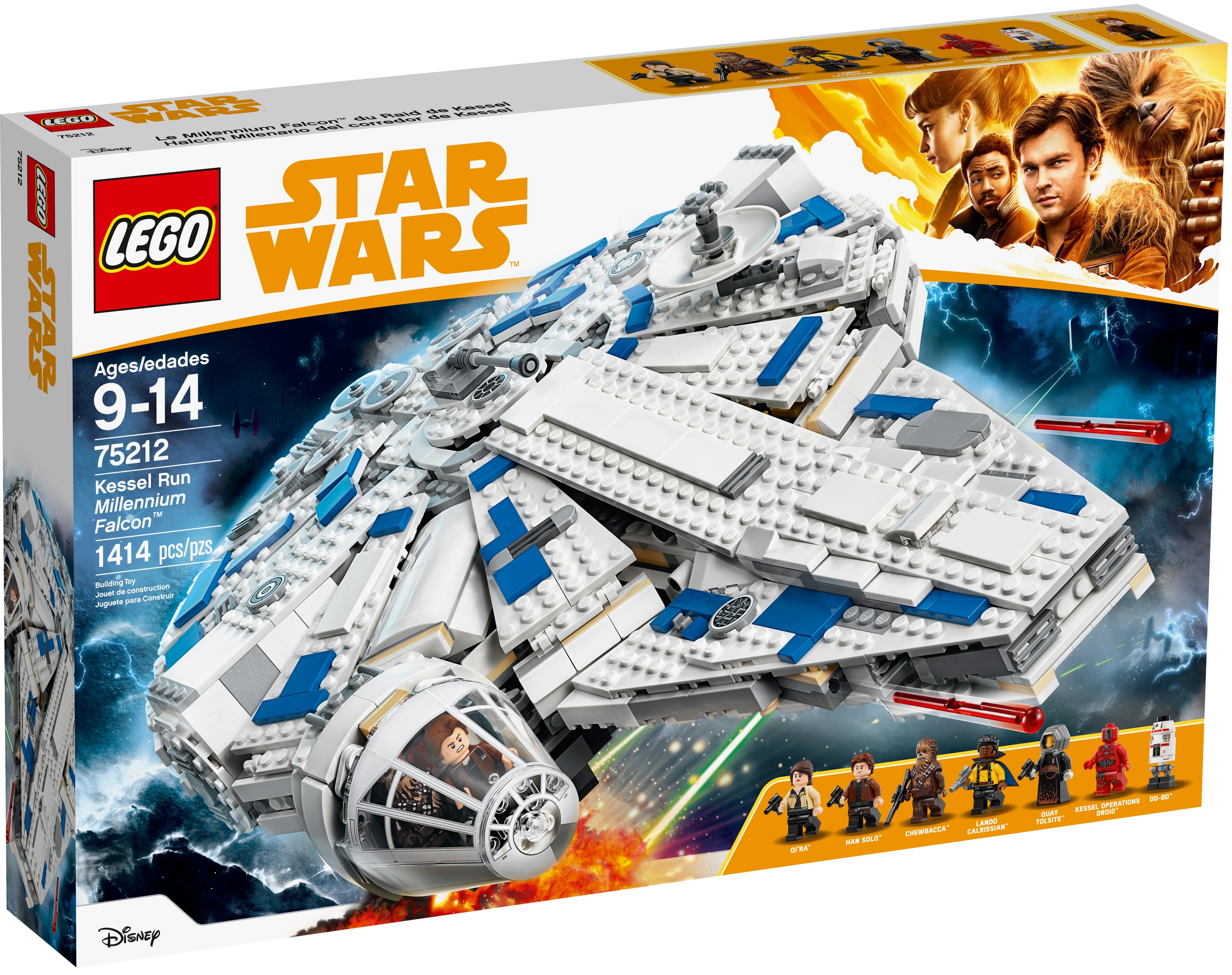 A Star Wars Story Kessel Run Millennium Falcon 75212 Building Kit and Starship Model Set Popular Building Toy and Gift for Kids LEGO Star Wars Solo 1414 Piece 