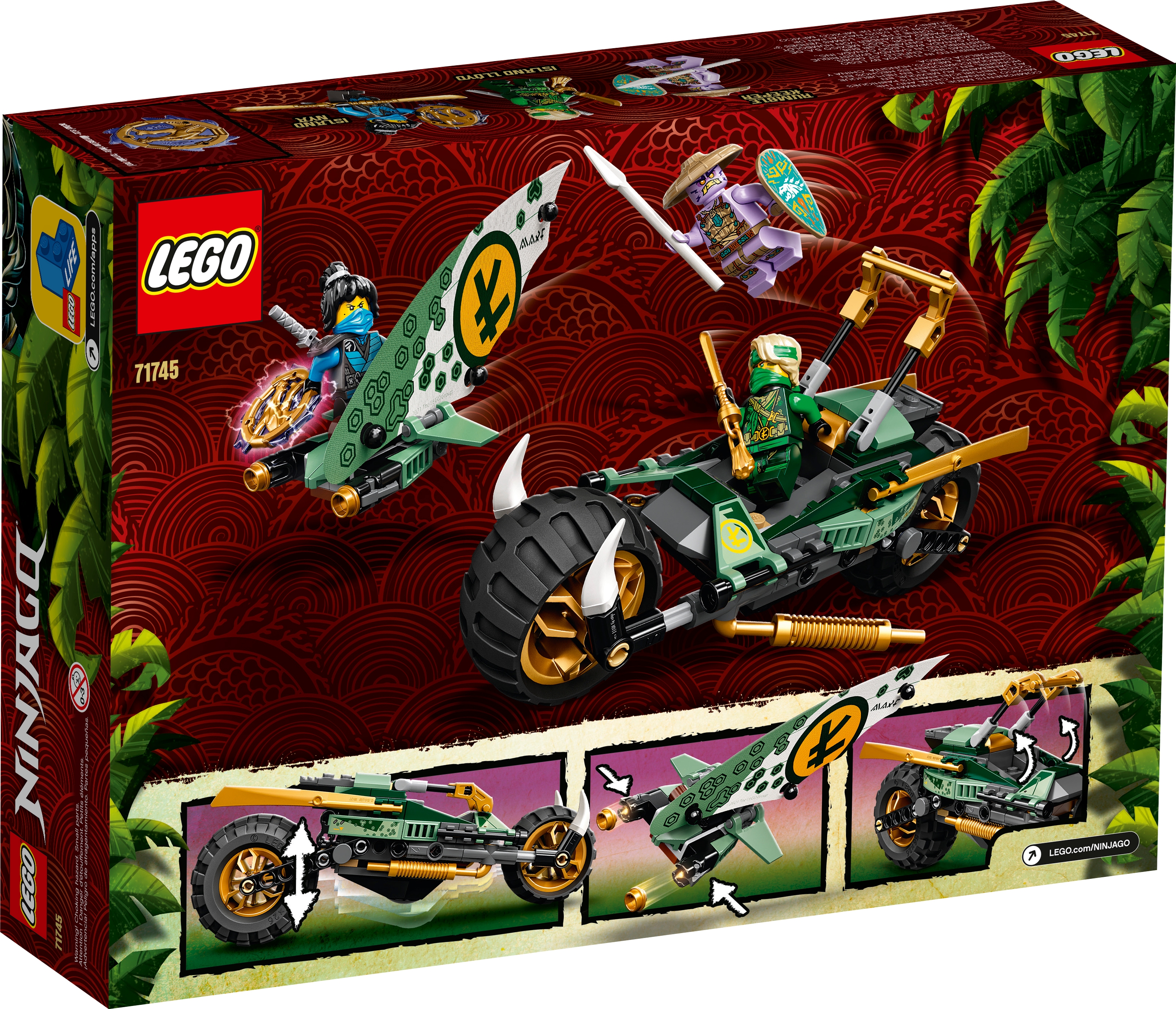 New 2021 LEGO NINJAGO Lloyd’s Jungle Chopper Bike 71745 Building Kit; Ninja Bike Toy Featuring NINJAGO Lloyd and NYA Minifigures 183 Pieces ; Top Toy for Kids Who Love Action-Packed Creative Play