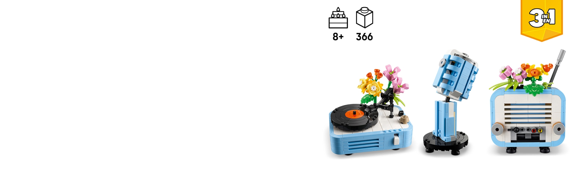 Record Player with Flowers 31172 | Creator 3-in-1 | Buy online at