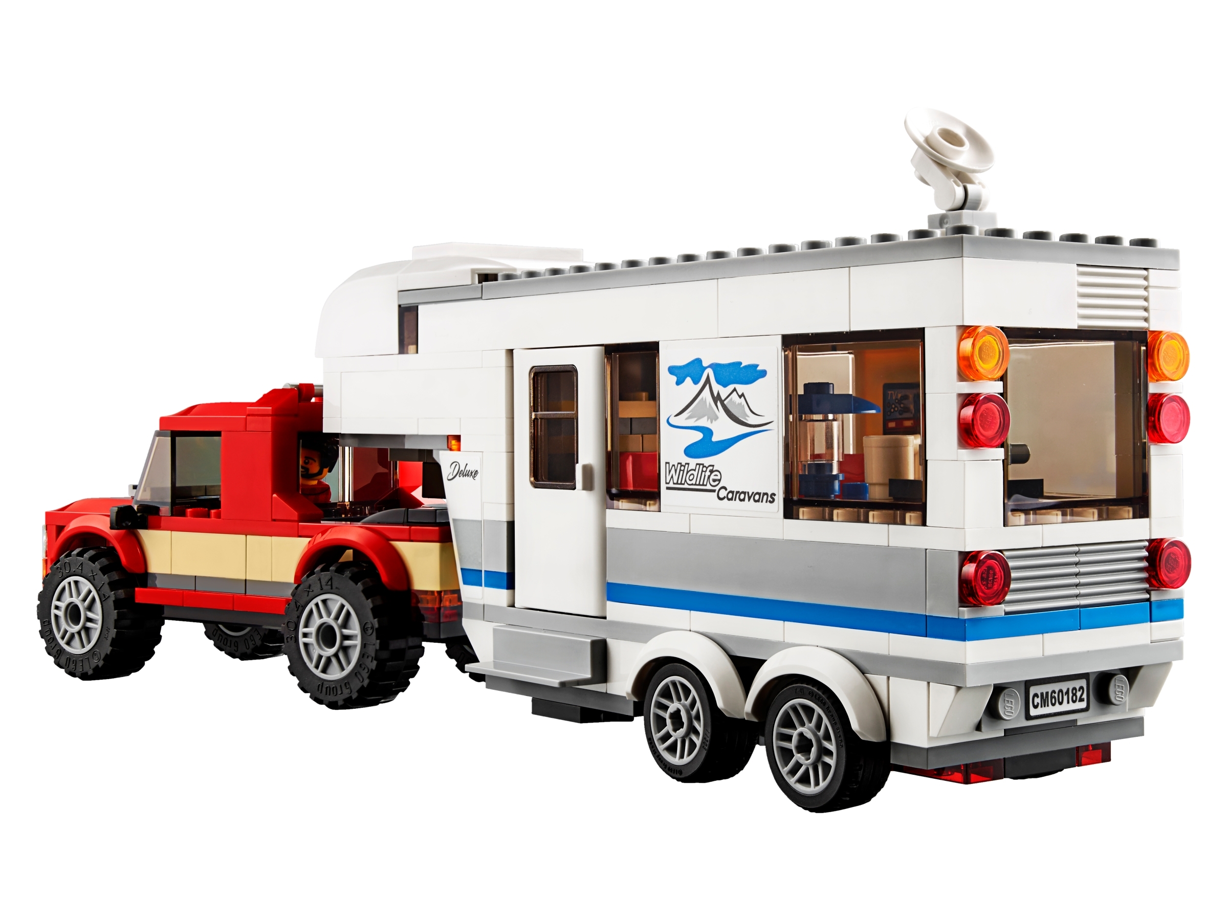 LEGO City Pickup Truck Caravan Trailer 344Pc Building Kit Hitch Crab Minifigures