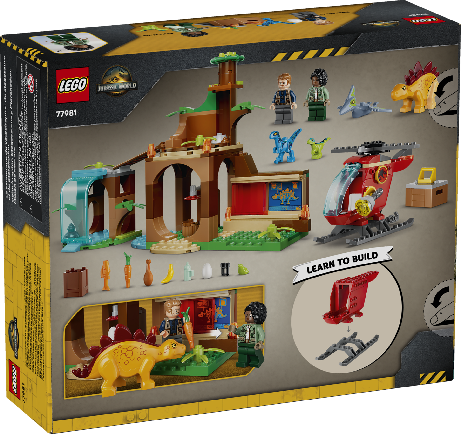小物 GLITCH GLASTON GLH1019 Velociraptor, Stegosaurus & Pteranodon Rescue 77981 | Jurassic