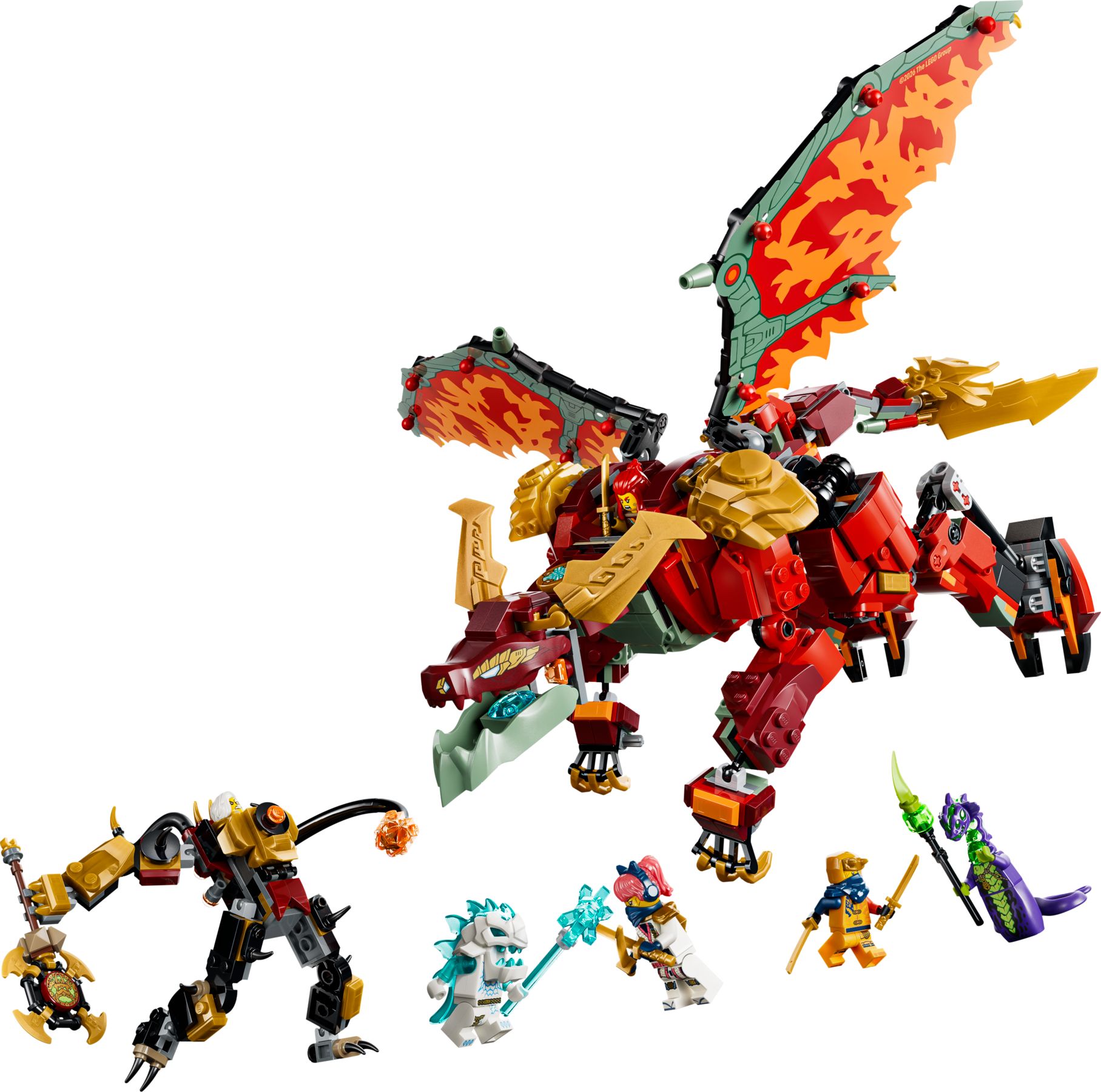 Set  LEGO Ninjago 71868 Le robot dragon transformable de Braséra