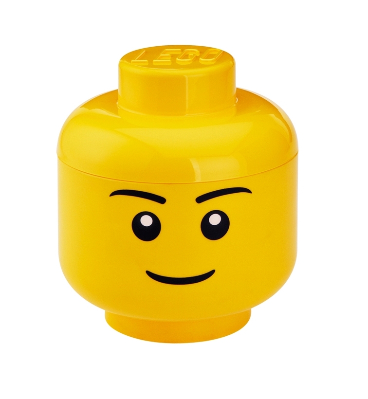 Oficial LEGO Almacenamiento Cabeza Chica guiño cara Juguetes Juegos Caja Grande 
