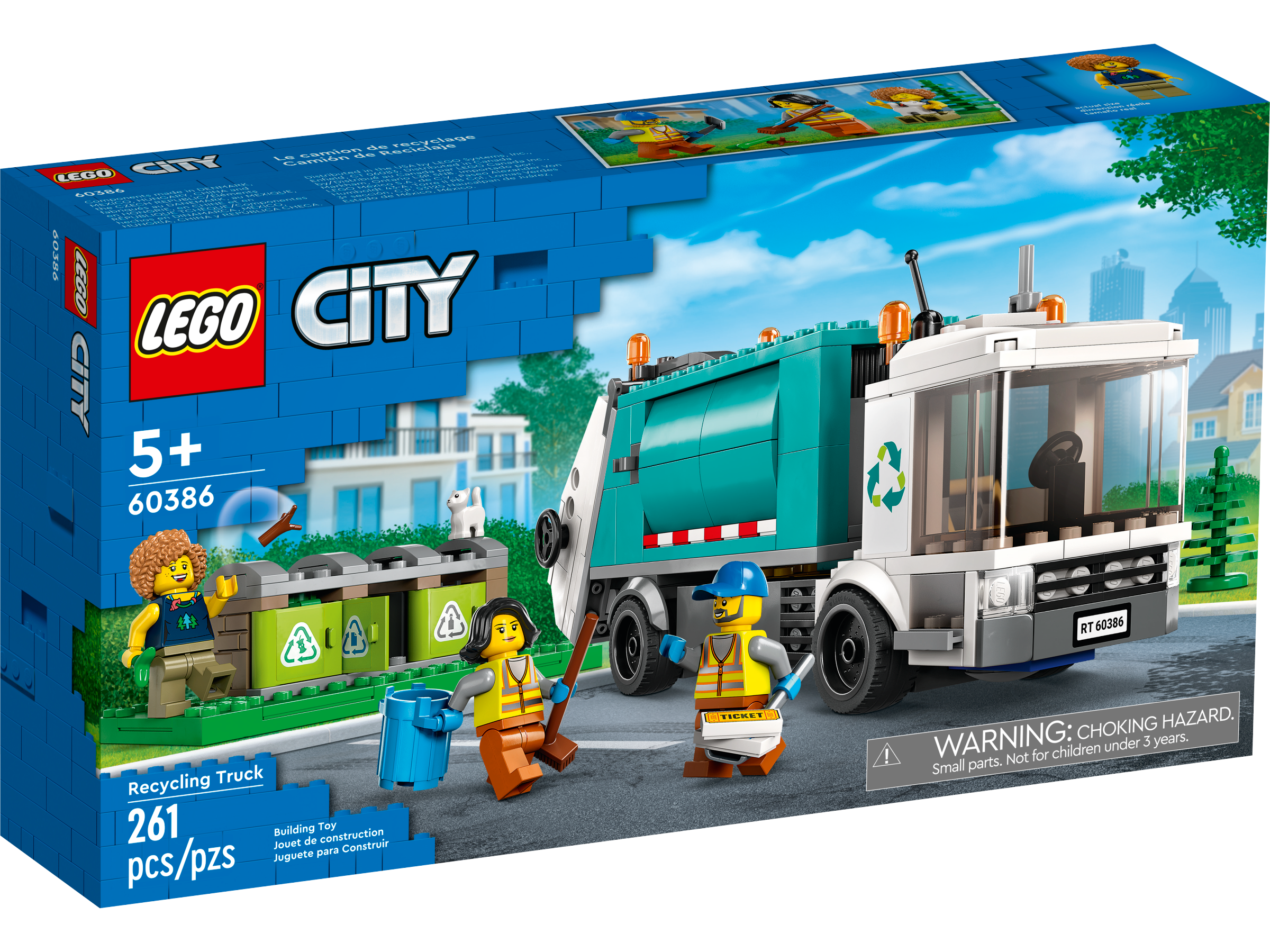 LEGO City 60386 Le Camion de Recyclage. Jouet Camion-Poubelle. Jeu Éducatif  Enfants 5 Ans 885593