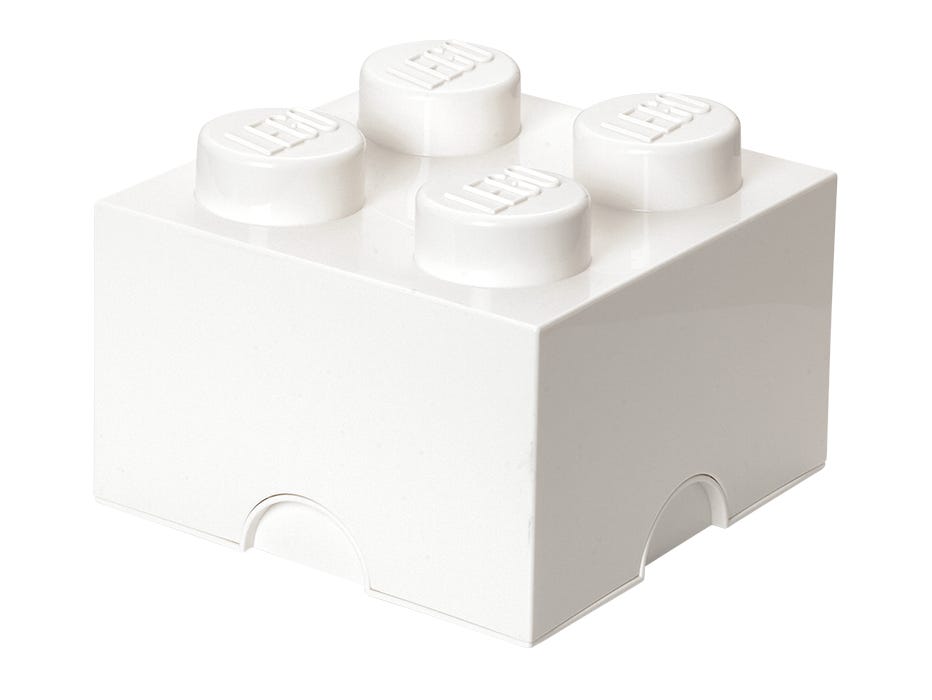 Zdjęcia - Akcesoria do produktów dla dzieci Lego Pojemnik w kształcie białego klocka z 4 wypustkami 
